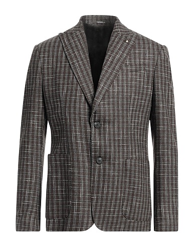 HAVANA & CO. Blazer Dark brown 40% Wool, 20% Polyester, 15% Acrylic, 15% Polyamide, 10% Cotton