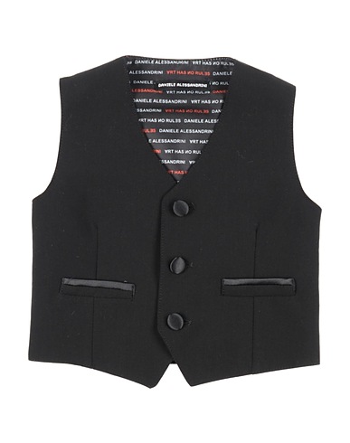 DANIELE ALESSANDRINI Waistcoat Black 69% Polyester, 25% Viscose, 6% Elastane