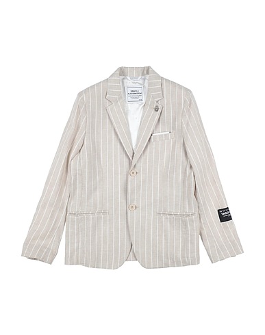 DANIELE ALESSANDRINI Blazer Beige 55% Linen, 45% Viscose