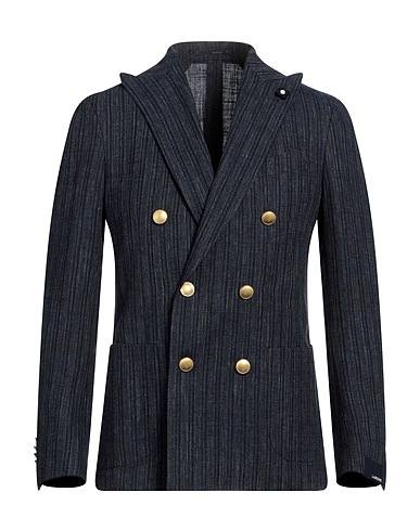 LARDINI テーラードジャケット ネイビー ウール 59% / コットン 33% / リネン 8%