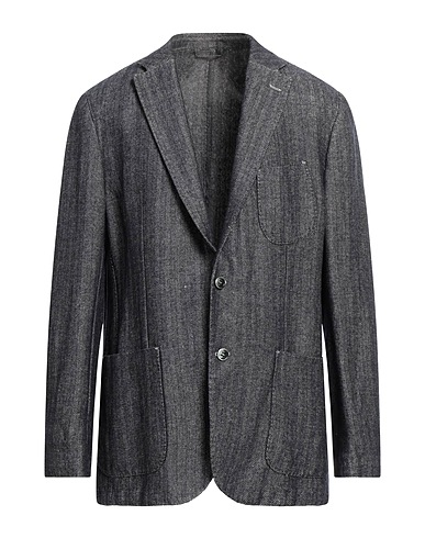 LUBIAM Blazer Midnight blue 51% Linen, 49% Cashmere
