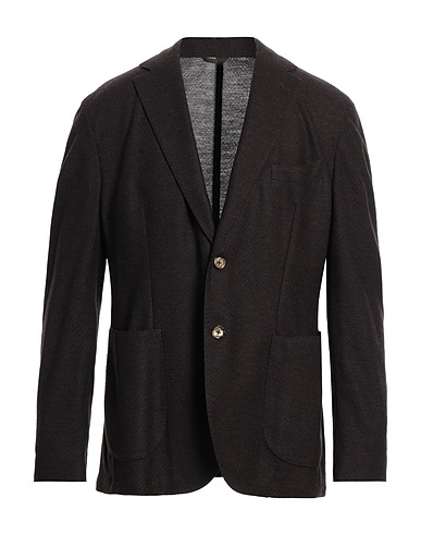 LUBIAM Blazer Dark brown 100% Virgin Wool