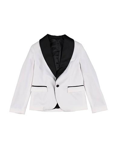 MANUEL RITZ Blazer White 51% Polyester, 46% Cotton, 3% Elastane