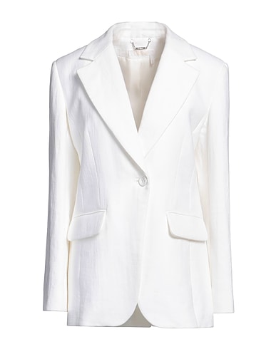 CHLOÉ Blazer White 97% Linen, 3% Cotton, Buffalo Horn