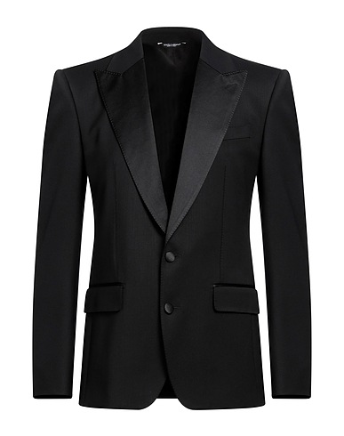 DOLCE&GABBANA Blazer Black 82% Wool, 12% Silk, 3% Elastane, 3% Polyester