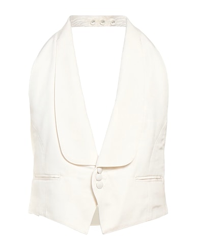 TAKAHIROMIYASHITA THESOLOIST. Waistcoat White 100% Silk, Cotton