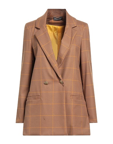 VANESSA SCOTT Blazer Camel 64% Polyester, 34% Viscose, 2% Elastane