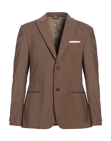 GREY DANIELE ALESSANDRINI Blazer Khaki 70% Polyester, 28% Viscose, 2% Elastane
