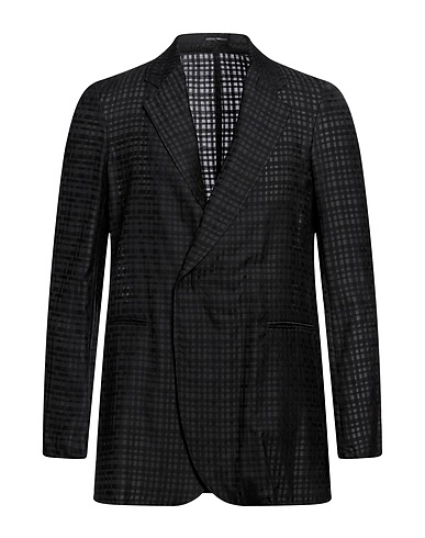 EMPORIO ARMANI Blazer Black 78% Wool, 15% Polyester, 7% Silk