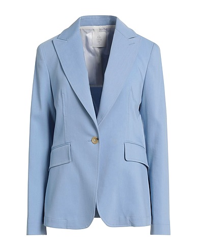 ELEVENTY Blazer Sky blue 60% Cotton, 37% Viscose, 3% Elastane