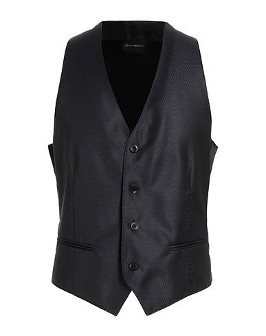 EMPORIO ARMANI Waistcoat Navy blue 75% Wool, 25% Silk