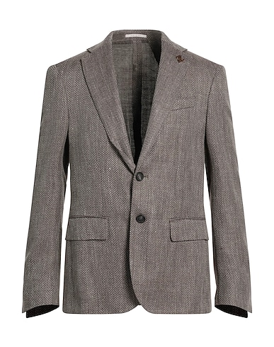 PAL ZILERI Blazer KHAKI 66% Wool, 33% Linen, 1% Elastane, Cupro