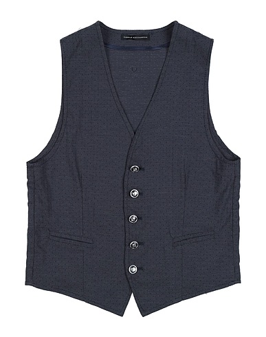 DANIELE ALESSANDRINI Panciotto Blu navy 60% Cotone, 40% Poliestere