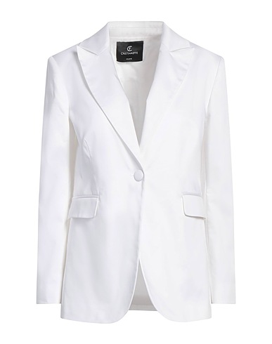 CRISTINAEFFE Blazer White 98% Cotton, 2% Elastane