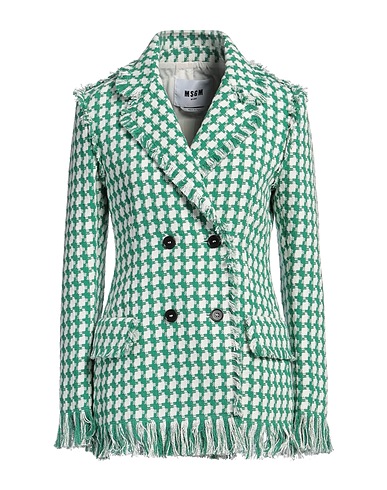 MSGM Giacca Verde 67% Cotone, 25% Fibre sintetiche, 6% Viscosa, 2% Lyocell
