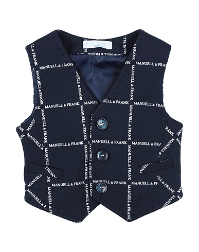MANUELL & FRANK Waistcoat Midnight blue 95% Cotton, 5% Elastane