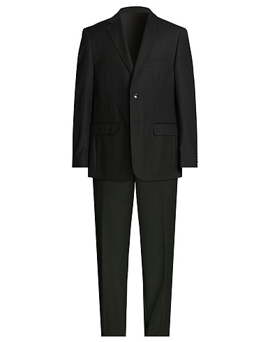 HERMAN & SONS スーツ ブラック ポリエステル 70% / レーヨン 30%