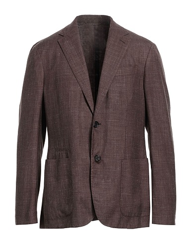 ZEGNA Blazer Dark brown 52% Cashmere, 35% Silk, 13% Hemp