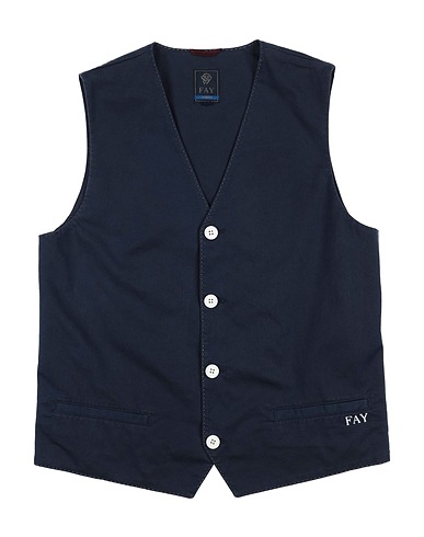 FAY Waistcoat Midnight blue 97% Cotton, 3% Elastane