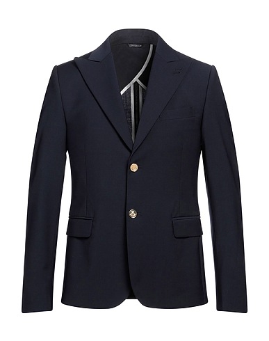 GREY DANIELE ALESSANDRINI Blazer Midnight blue 55% Wool, 41% Polyester, 4% Elastane