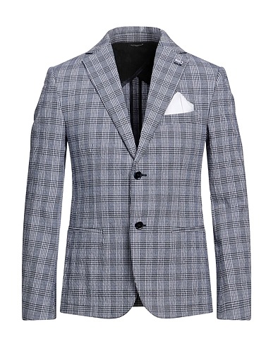 GREY DANIELE ALESSANDRINI Veste Bleu nuit 64% Coton, 25% Polyester, 5% Viscose, 5% Autres fibres, 1% Élasthanne