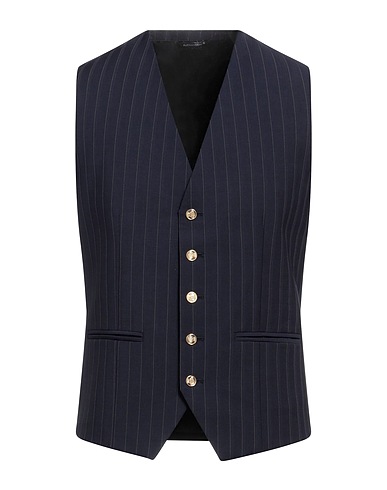 GREY DANIELE ALESSANDRINI Waistcoat Midnight blue 54% Wool, 42% Polyester, 4% Elastane