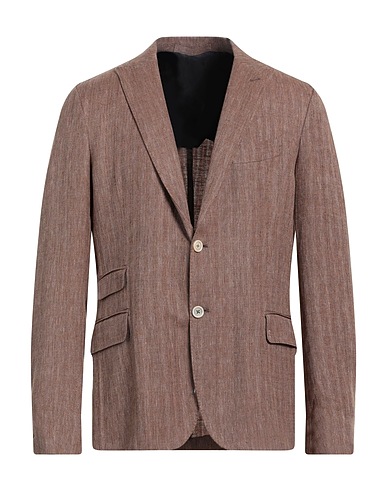 ELEVENTY Blazer Brown 49% Linen, 32% Wool, 19% Silk