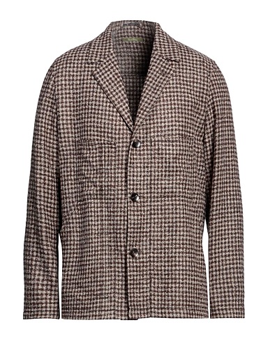 LARDINI テーラードジャケット ダークブラウン アクリル 41% / ナイロン 26% / ウール 22% / 毛（アルパカ） 7% / レーヨン 4%