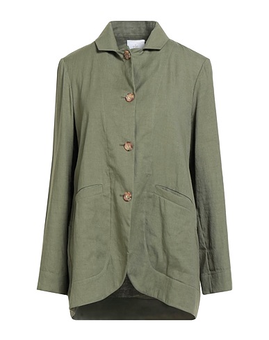 ELEVENTY Blazer Military green 65% Linen, 34% Cotton, 1% Elastane