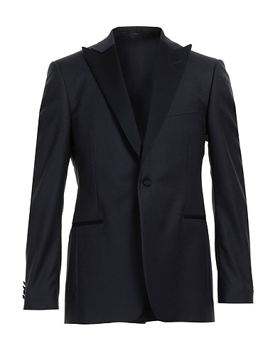 LARDINI Blazer Midnight blue 100% Virgin Wool, Silk, Polyester