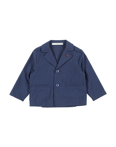 DANIELE ALESSANDRINI Blazer Navy blue 67% Cotton, 31% Polyester, 2% Elastane