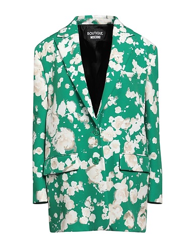 BOUTIQUE MOSCHINO Blazer Green 88% Polyester, 12% Elastane