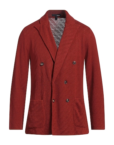 LARDINI Blazer Brick red 73% Linen, 27% Cotton