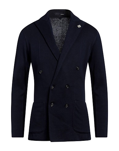 LARDINI Blazer Midnight blue 100% Cotton