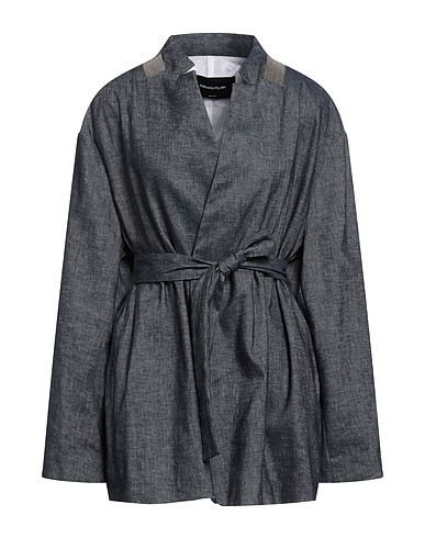 FABIANA FILIPPI Blazer Blue 50% Linen, 49% Cotton, 1% Elastane, Brass