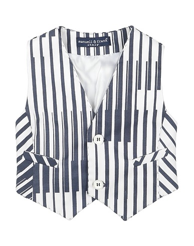MANUELL & FRANK Waistcoat Navy blue 98% Cotton, 2% Elastane