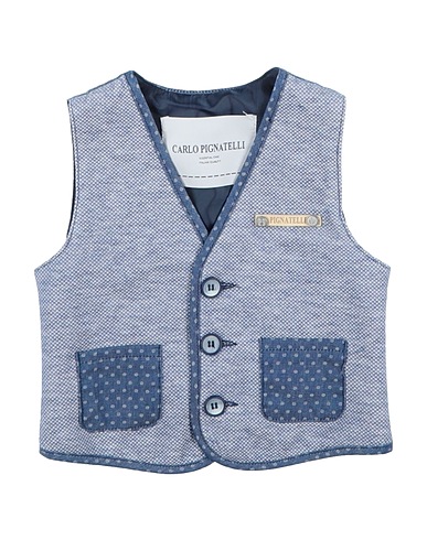 CARLO PIGNATELLI Suit vest Slate blue 100% Cotton