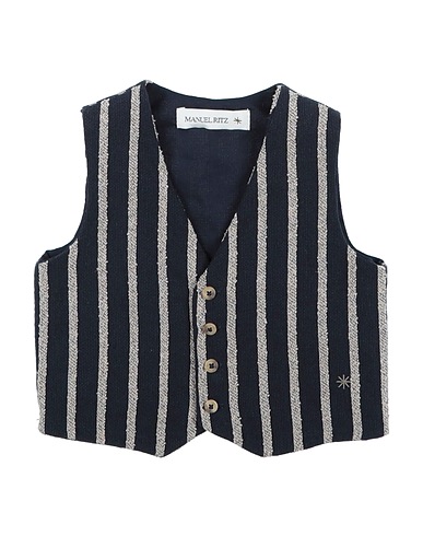 MANUEL RITZ Waistcoat Midnight blue 52% Cotton, 48% Polyester