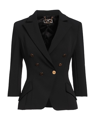 ELISABETTA FRANCHI Blazer Black 96% Polyester, 4% Elastane