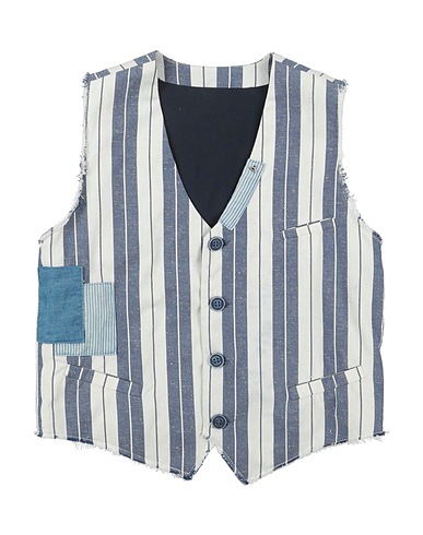 BERNA Suit vest Slate blue 100% Cotton