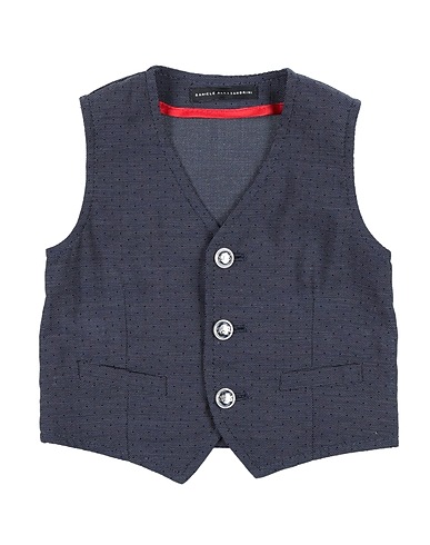 DANIELE ALESSANDRINI Waistcoat Midnight blue 60% Cotton, 40% Polyester