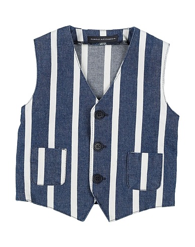 DANIELE ALESSANDRINI Waistcoat Blue 98% Cotton, 2% Elastane