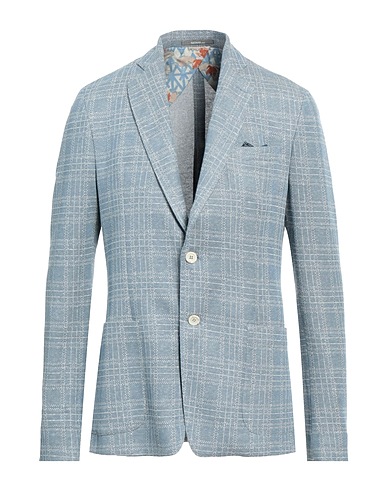 HAVANA & CO. Blazer Light blue 38% Viscose, 28% Linen, 22% Cotton, 10% Polyester, 2% Elastane