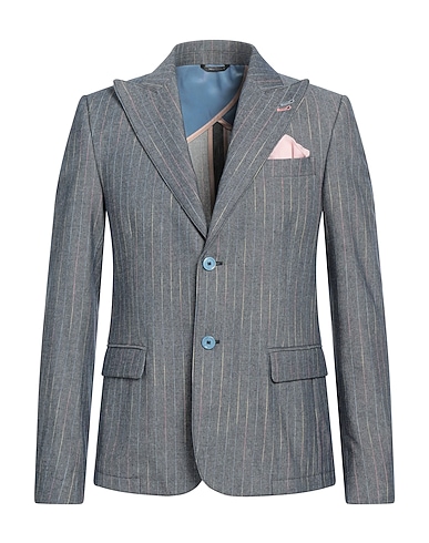 GREY DANIELE ALESSANDRINI Blazer BLU NOTTE 62% Cotton, 36% Polyester, 2% Viscose