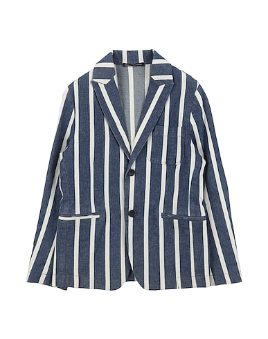 DANIELE ALESSANDRINI Blazer Navy blue 98% Cotton, 2% Elastane