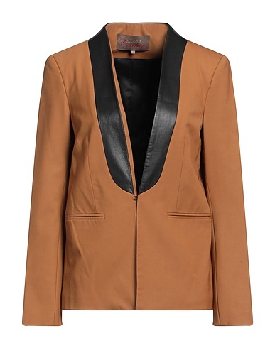 SIMONA CORSELLINI Americana Camel 95% Lana, 5% Elastán, Piel