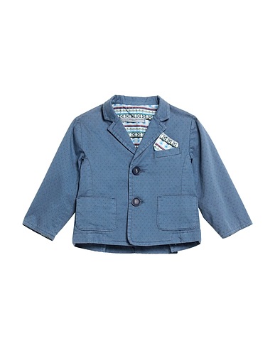 GREY DANIELE ALESSANDRINI Blazer Slate blue 97% Cotton, 3% Elastane