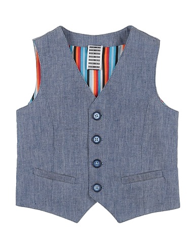 BIKKEMBERGS Waistcoat Blue 100% Cotton