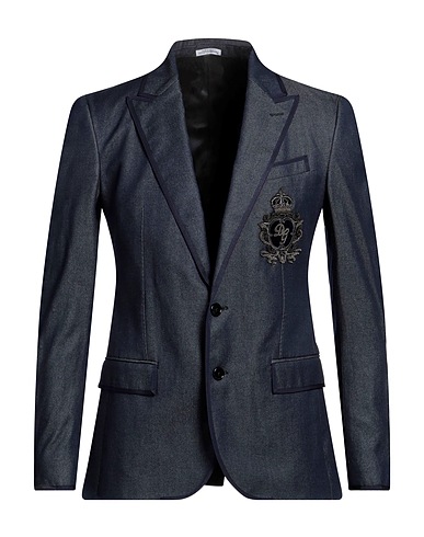 DOLCE&GABBANA Blazer Blue 74% Cotton, 24% Silk, 2% Elastane, Brass, Viscose