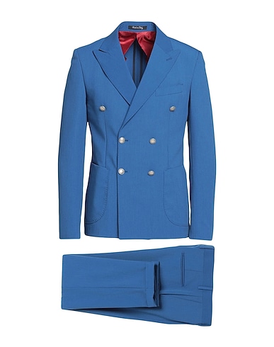 TAKESHY KUROSAWA Suits Blue 70% Polyester, 24% Viscose, 6% Elastane